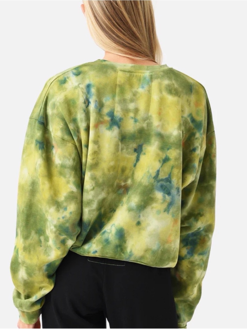 Aviator Nation Green Tie-Dye Smiley Crew Sweatshirt - Picture 2 of 6